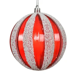 KAEMINGK Lot de 12 boules de Noël (D100 mm) Fantasia perlées et blanc Rouge Sale