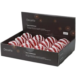 KAEMINGK Lot de 12 boules de Noël (D100 mm) Fantasia perlées et blanc Rouge Sale