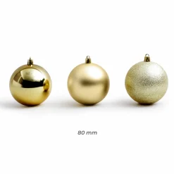 EMINZA Lot de 30 boules de Noël (D80 mm) New Alpine Or New