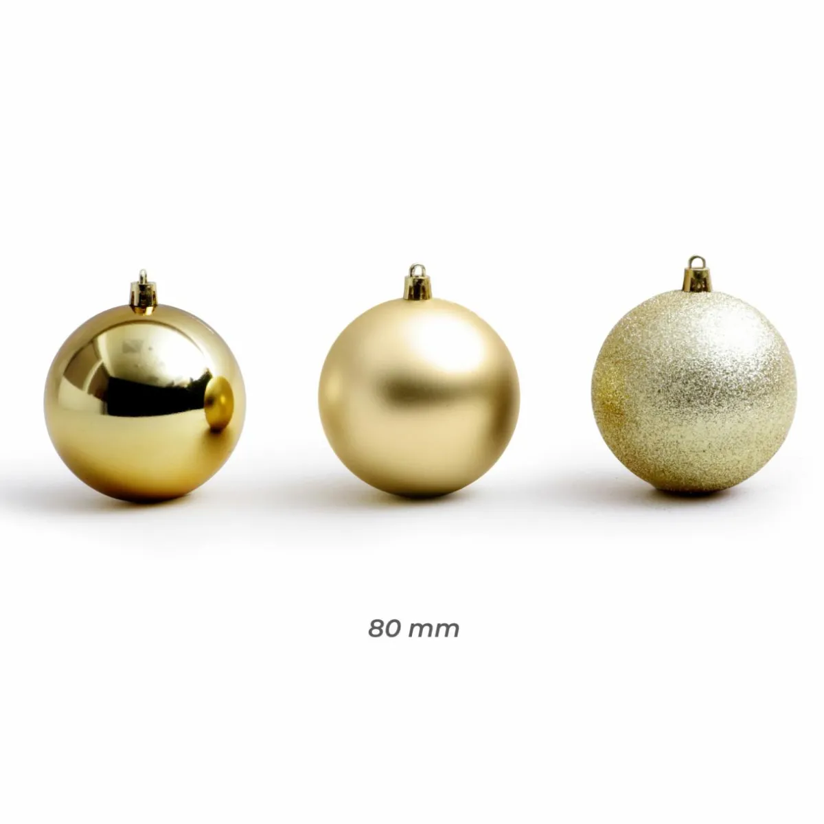 EMINZA Lot de 30 boules de Noël (D80 mm) New Alpine Or New