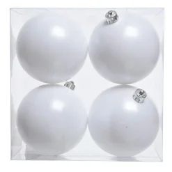 KAEMINGK Lot de 4 boules de Noël (D100 mm) Aravis Blanc Discount