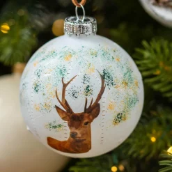 KAEMINGK Lot de 3 boules de Noël (D80 mm) en verre Comète Blanc Clearance