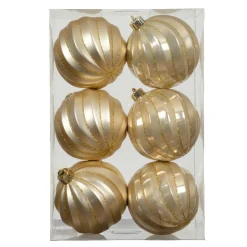 KAEMINGK Lot de 6 boules de Noël (D80 mm) Glam chic Perle Discount