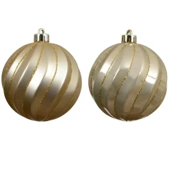 KAEMINGK Lot de 6 boules de Noël (D80 mm) Glam chic Perle Discount