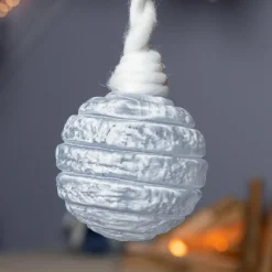 KAEMINGK Lot de 3 boules de Noël (D80 mm) en verre Silva Bleu clair Online