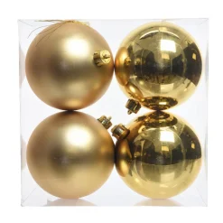 KAEMINGK Lot de 4 boules de Noël (D100 mm) Aravis Or Hot