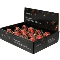 KAEMINGK Lot de 12 boules de Noël (D80 mm) Natale Prezioso Bordeaux Discount
