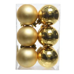 KAEMINGK Lot de 12 boules de Noël (D60 mm) Aravis Or Online