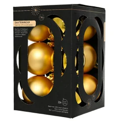 KAEMINGK Lot de 12 boules de Noël (D60 mm) Aravis Or Online