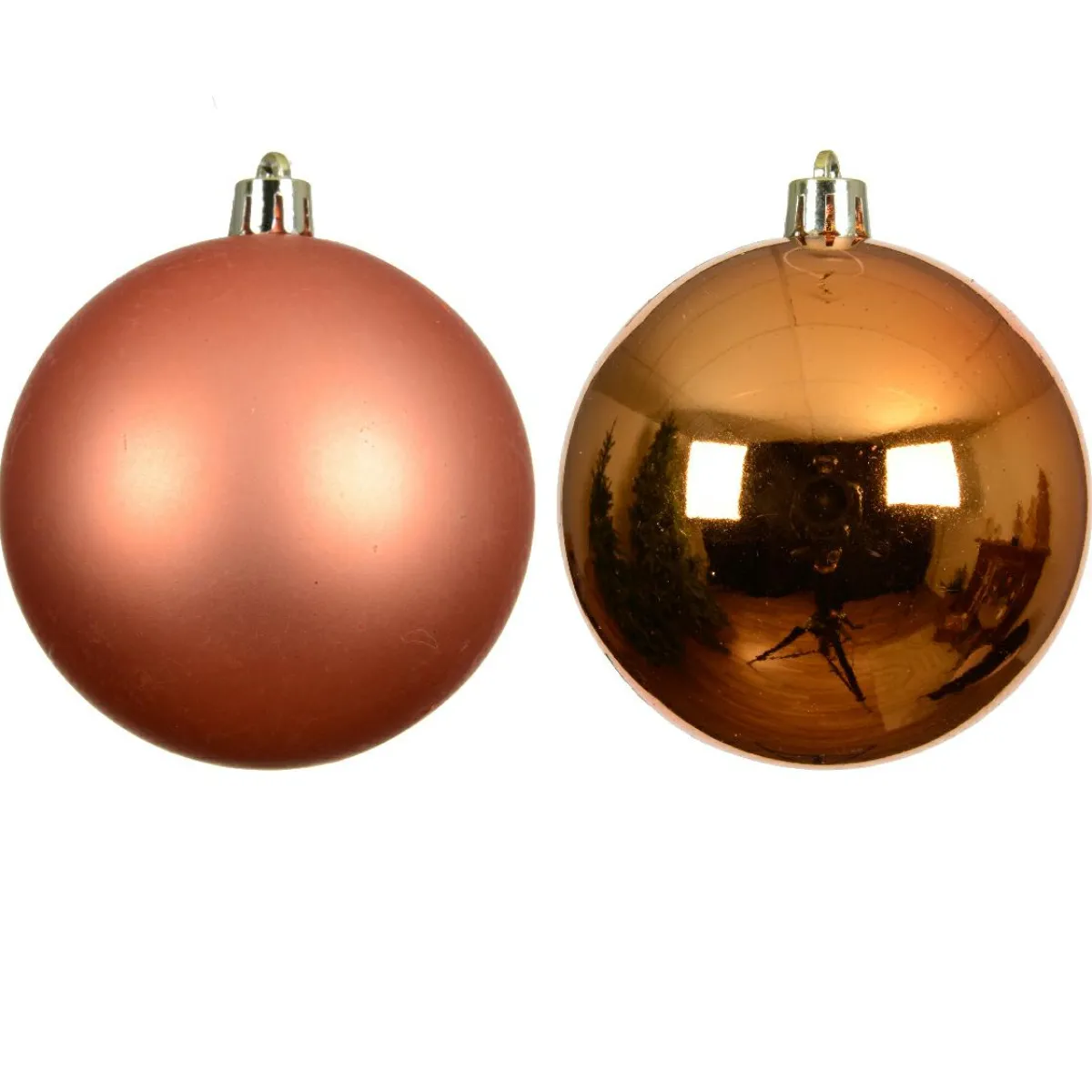 KAEMINGK Lot de 4 boules de Noël (D100 mm) Aravis Orange Online