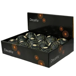 KAEMINGK Lot de 12 boules de Noël (D80 mm) Ciel de cristal et or Bleu nuit Clearance