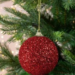 KAEMINGK Lot de 12 boules de Noël (D80 mm) Sury Rouge New