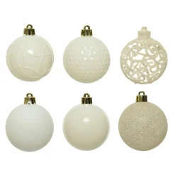KAEMINGK Lot de 37 boules de Noël (D60 mm) Alpine mix Blanc laine Hot