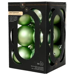 KAEMINGK Lot de 12 boules de Noël (D60 mm) Aravis Vert thé matcha Vert matcha Hot
