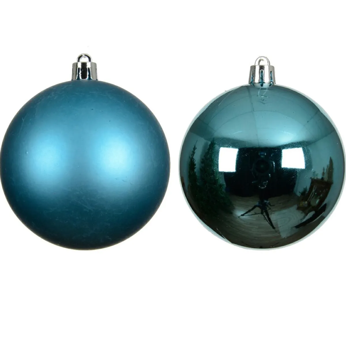 KAEMINGK Lot de 4 boules de Noël (D100 mm) Aravis Bleu pétillant Sale