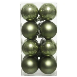 KAEMINGK Lot de 16 boules de Noël (D40 mm) Aravis Vert romarin New