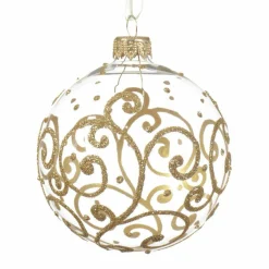 KAEMINGK Lot de 6 boules de Noël (D80 mm) en verre Stacy Or Discount