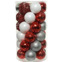 KAEMINGK Lot de 37 boules de Noël (D60 mm) Alpine mix couleurs Argent Sale