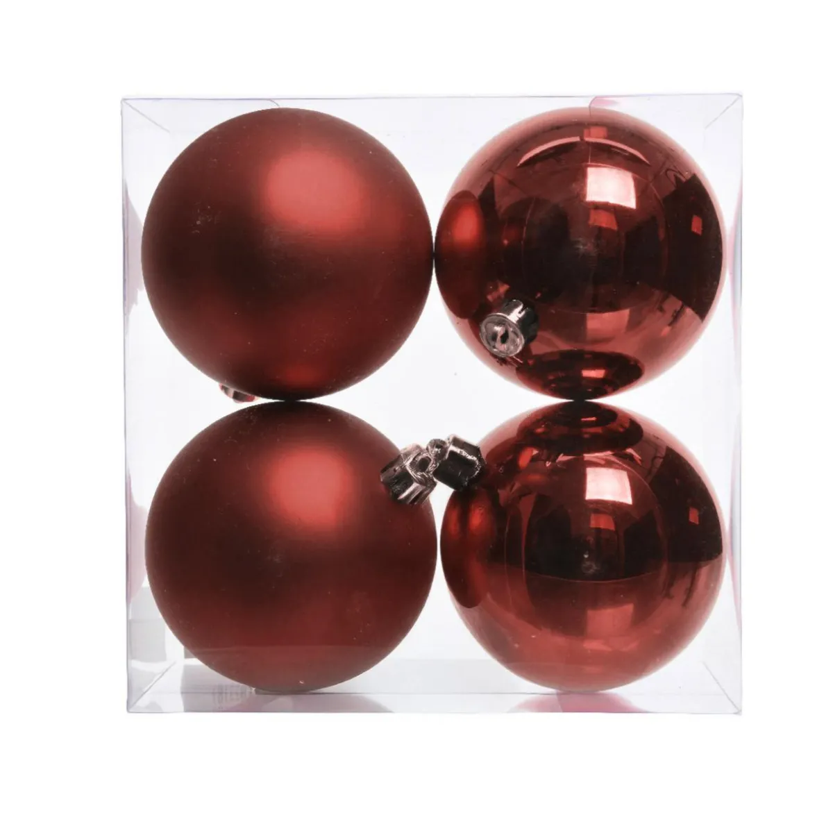 KAEMINGK Lot de 4 boules de Noël (D100 mm) Aravis Bordeaux Outlet