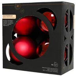 KAEMINGK Lot de 4 boules de Noël (D100 mm) Aravis Bordeaux Outlet