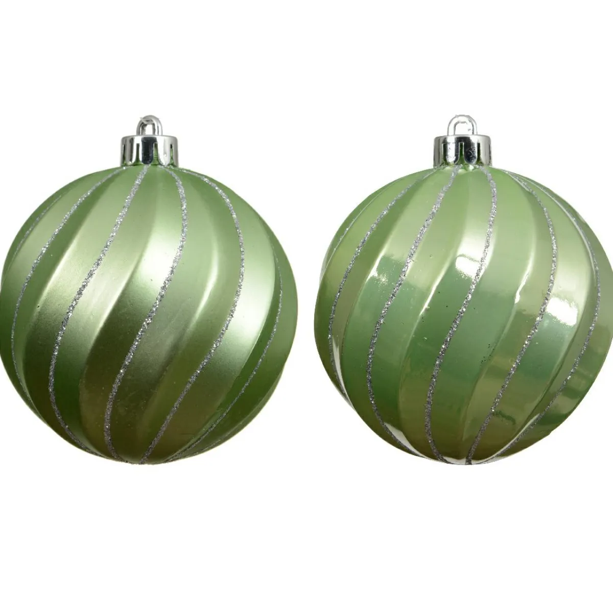 KAEMINGK Lot de 6 boules de Noël (D80 mm) Glam chic Vert matcha Sale