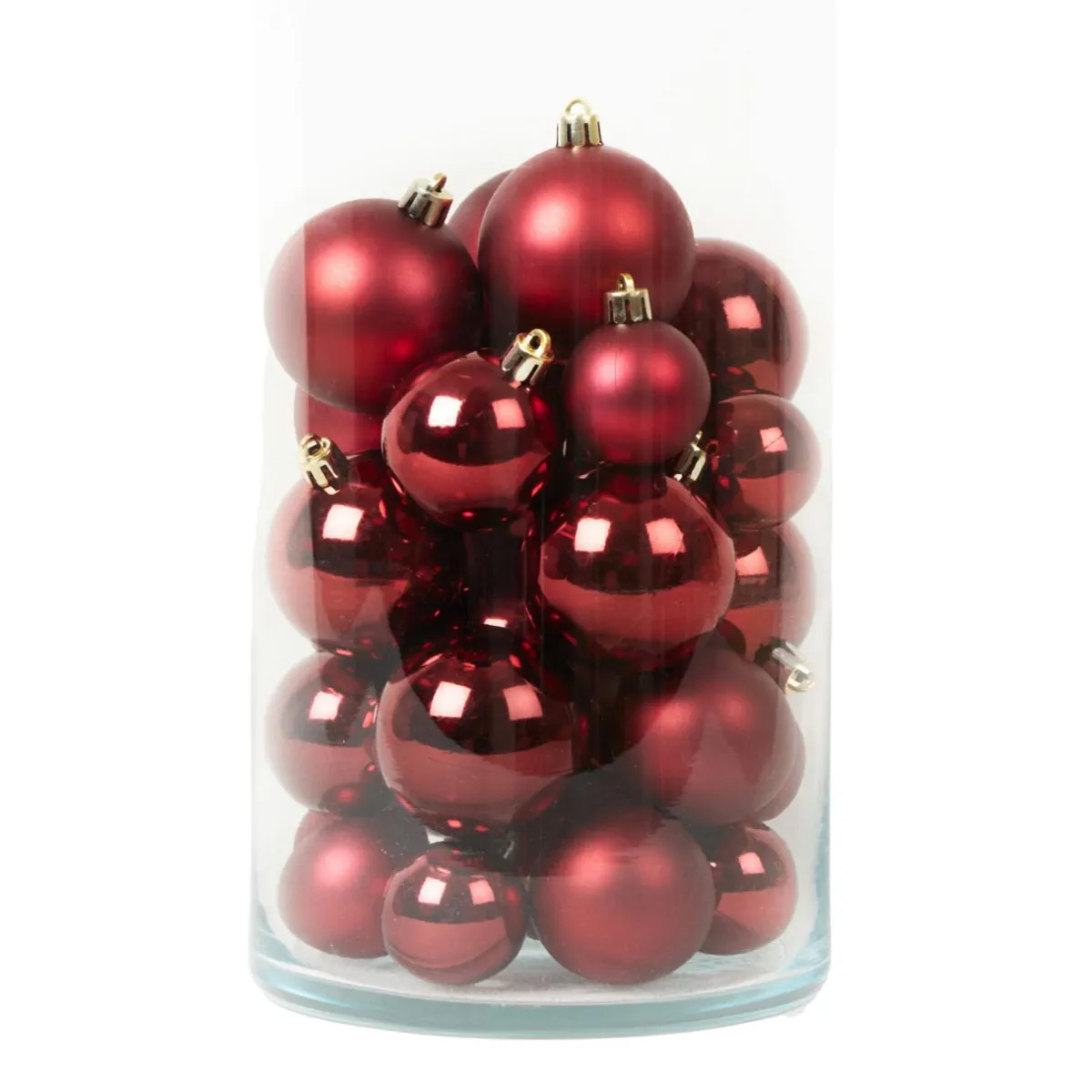 KAEMINGK Lot de 30 boules de Noël (D60 mm) Aravis Bordeaux Clearance