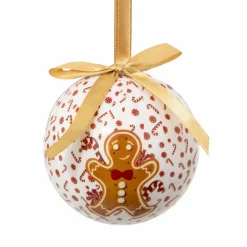 FEERIC LIGHTS Lot de 12 boules de Noël (D75 mm) Petit Biscuit Marron Hot