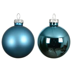 KAEMINGK Lot de 6 boules de Noël en verre (D80 mm) Boréal Bleu pétillant Hot