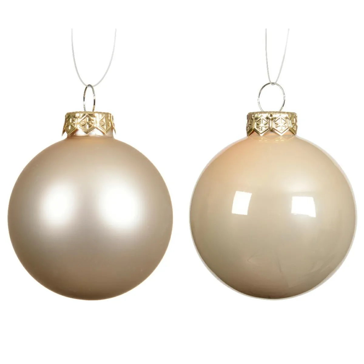 KAEMINGK Lot de 4 boules de Noël en verre (D100 mm) Boréal Perle Best