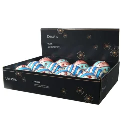 KAEMINGK Lot de 12 boules de Noël en verre (D80 mm) Grand Chapiteau Multicolore Bleu Best