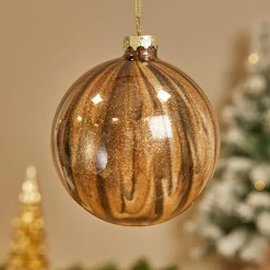 KOOPMAN Lot de 9 boules de Noël en verre (D100 mm) New York Brun scintillant Marron Online