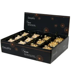 KAEMINGK Lot de 12 boules de Noël en verre (D80 mm) Perle de Venise et perle Or Clearance