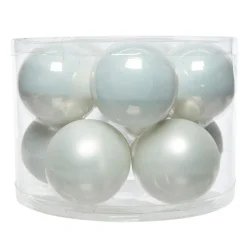 KAEMINGK Lot de 10 boules de Noël en verre (D60 mm) Myst d'hiver Blanc Discount