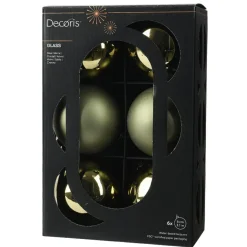 KAEMINGK Lot de 6 boules de Noël en verre (D80 mm) Boréal Vert romarin New