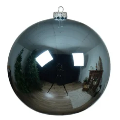 KAEMINGK Lot de 6 boules de Noël en verre (D80 mm) Arctique brillante Bleu glacé Discount