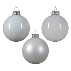 KAEMINGK Lot de 21 boules de Noël en verre Assorties Cristal d'hiver Blanc Discount