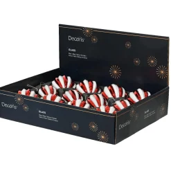 KAEMINGK Lot de 12 boules de Noël en verre (D80 mm) Christmas glam et Blanc Rouge Clearance