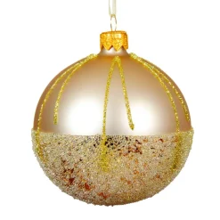 KAEMINGK Lot de 6 boules de Noël en verre (D80 mm) Ballotine Perle Outlet