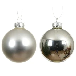 KAEMINGK Lot de 4 boules de Noël en verre (D100 mm) Boréal Argent Discount