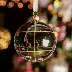 KAEMINGK Lot de 6 boules de Noël en verre (D80 mm) Ecosse Vert sapin Discount