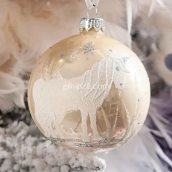 KAEMINGK Lot de 6 boules de Noël en verre Licorne Rose poudré Online