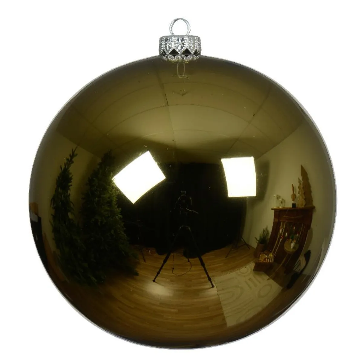 KAEMINGK Lot de 6 boules de Noël en verre (D80 mm) Arctique brillante Vert romarin