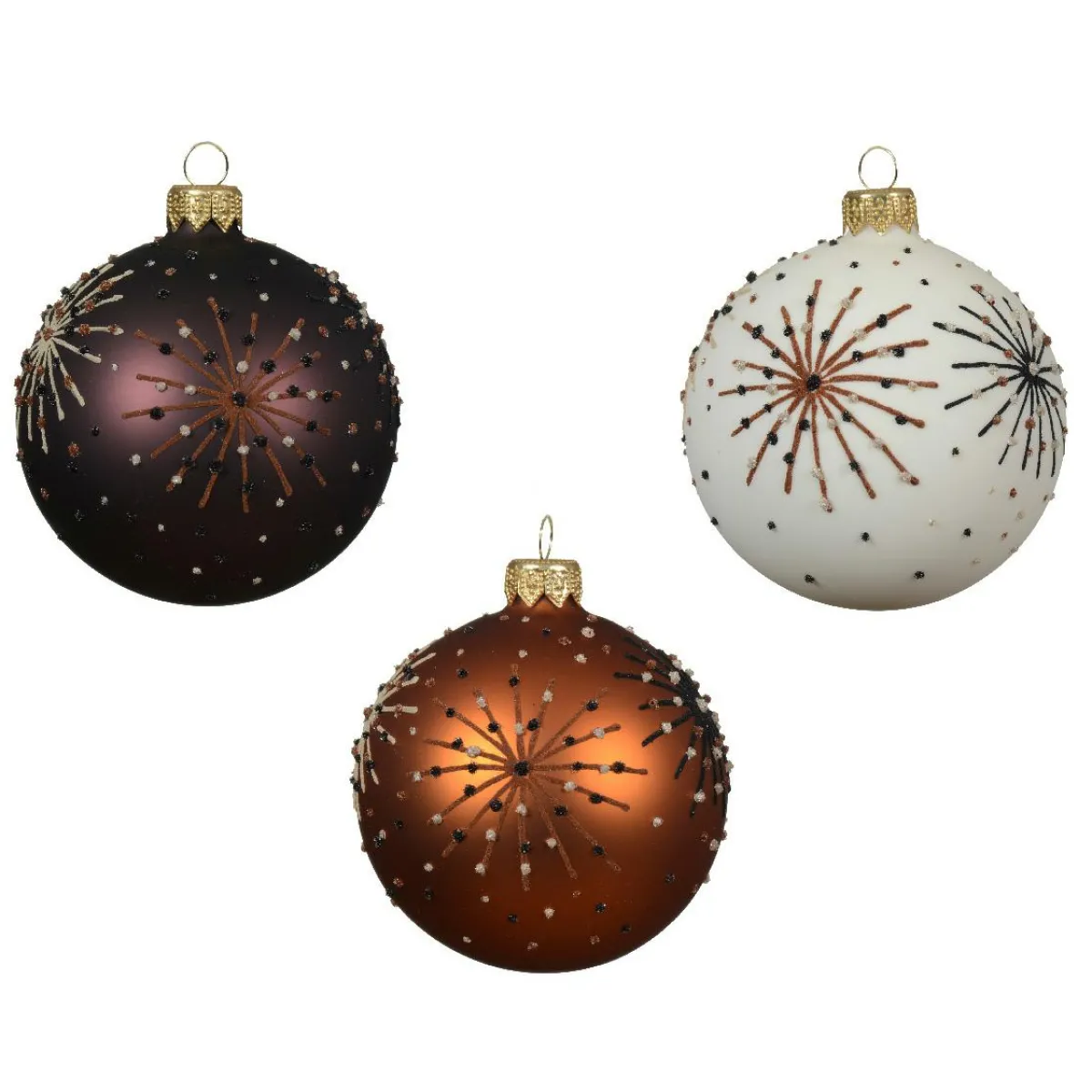KAEMINGK Lot de 6 boules de Noël en verre (D80 mm) Nuit étoilée Multicolore Noir truffé Online