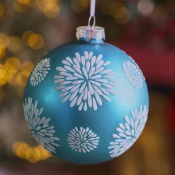 KAEMINGK Lot de 12 Boules de Noël en verre (D100 mm) Eclats célestes Bleu pétillant Outlet