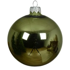 KAEMINGK Lot de 6 boules de Noël en verre (D80 mm) Arctique brillante Thé Vert