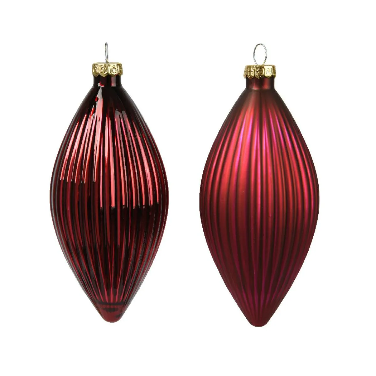 KAEMINGK Lot de 3 boules de Noël en verre (D60 mm) Goutte précieuse Bordeaux