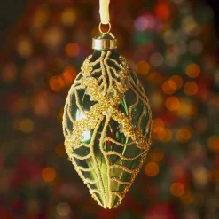 KAEMINGK Lot de 2 boules de Noël en verre (D60 mm) Jazzy Vert sapin Online