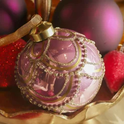 KAEMINGK Lot de 2 boules de Noël en verre (D80 mm) Princesse Rose Vieux rose Outlet