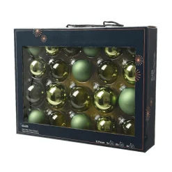 KAEMINGK Lot de 21 boules de Noël en verre Assorties Cristal Vert romarin New