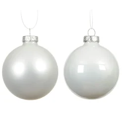 KAEMINGK Lot de 6 boules de Noël en verre (D80 mm) Boréal Blanc Sale